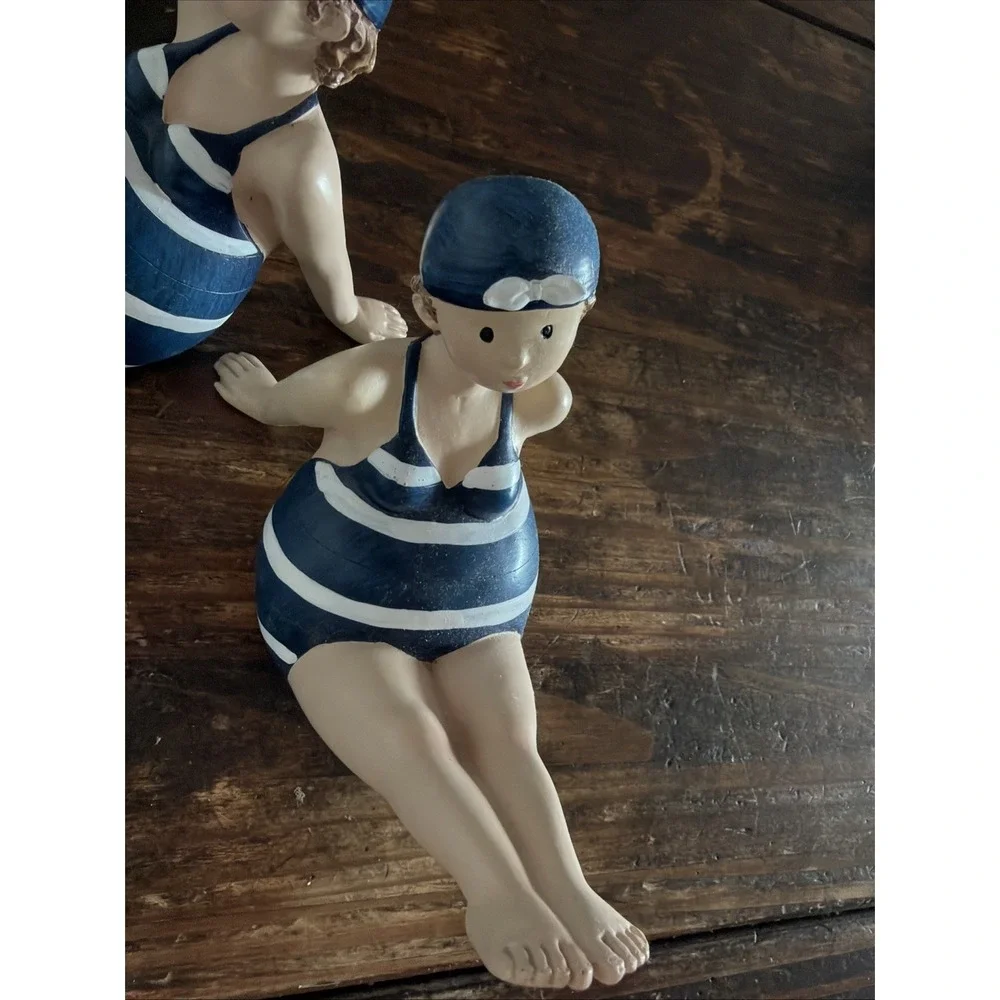 Adorable Pair Of Plump Swim Ladies Decor